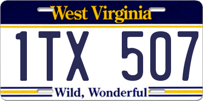 WV license plate 1TX507