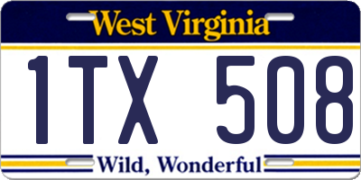 WV license plate 1TX508