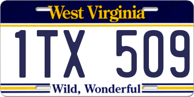 WV license plate 1TX509