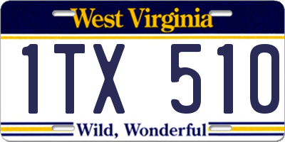 WV license plate 1TX510