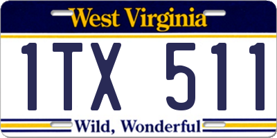 WV license plate 1TX511