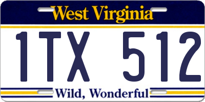 WV license plate 1TX512
