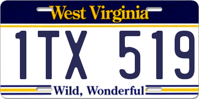 WV license plate 1TX519