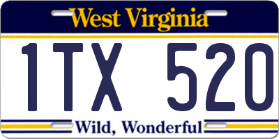 WV license plate 1TX520