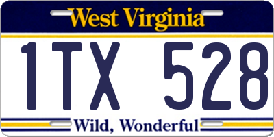 WV license plate 1TX528