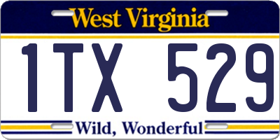 WV license plate 1TX529