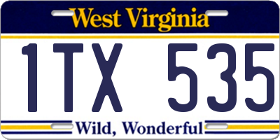 WV license plate 1TX535