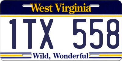 WV license plate 1TX558