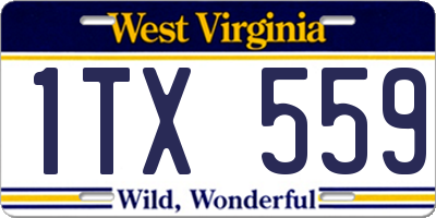 WV license plate 1TX559