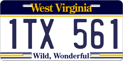 WV license plate 1TX561