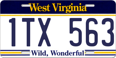 WV license plate 1TX563
