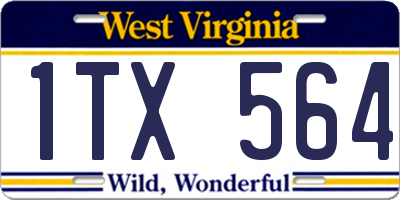 WV license plate 1TX564