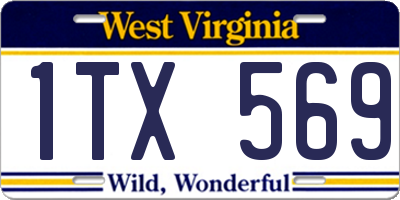 WV license plate 1TX569