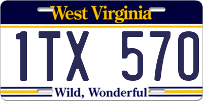 WV license plate 1TX570