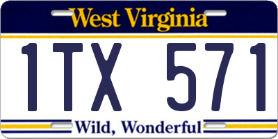 WV license plate 1TX571