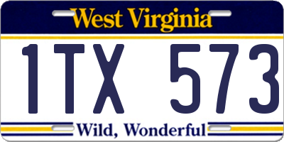 WV license plate 1TX573