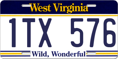 WV license plate 1TX576