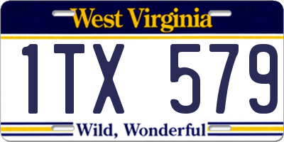 WV license plate 1TX579
