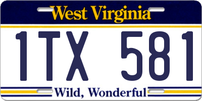 WV license plate 1TX581