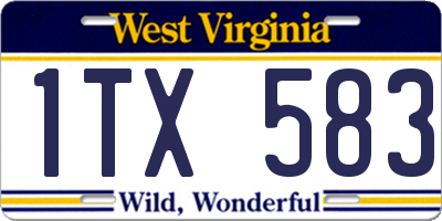 WV license plate 1TX583