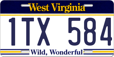 WV license plate 1TX584