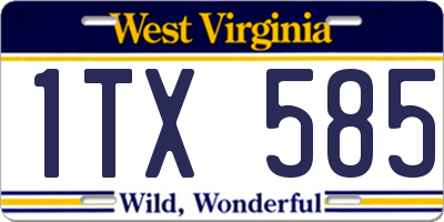 WV license plate 1TX585
