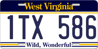 WV license plate 1TX586