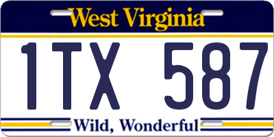 WV license plate 1TX587