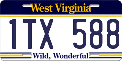 WV license plate 1TX588