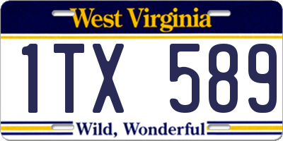 WV license plate 1TX589