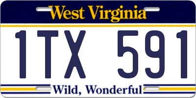 WV license plate 1TX591