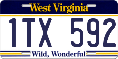 WV license plate 1TX592