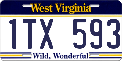 WV license plate 1TX593