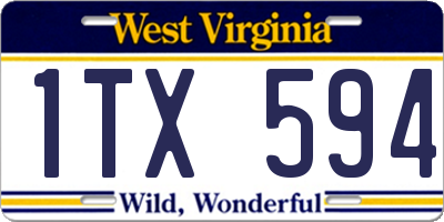 WV license plate 1TX594