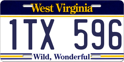WV license plate 1TX596
