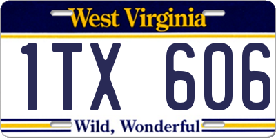 WV license plate 1TX606
