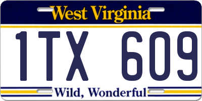 WV license plate 1TX609