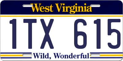 WV license plate 1TX615