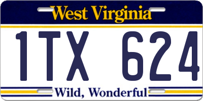 WV license plate 1TX624