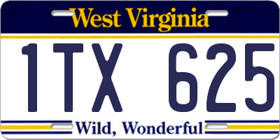 WV license plate 1TX625