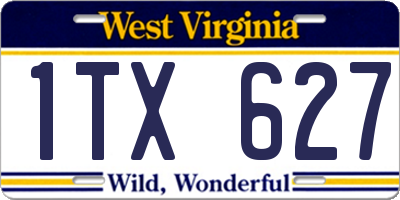 WV license plate 1TX627