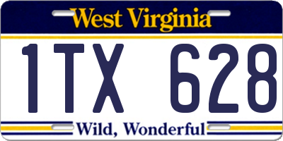 WV license plate 1TX628