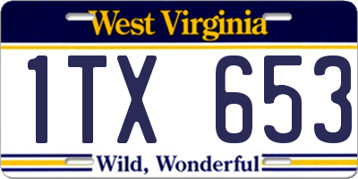 WV license plate 1TX653