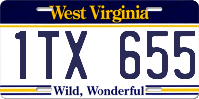 WV license plate 1TX655