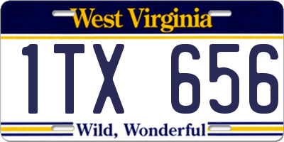 WV license plate 1TX656