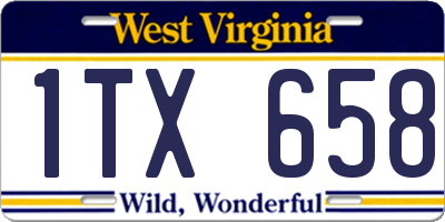 WV license plate 1TX658