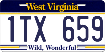 WV license plate 1TX659