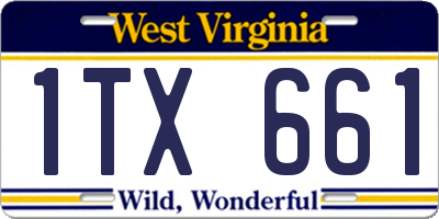 WV license plate 1TX661
