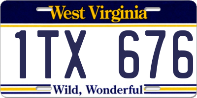 WV license plate 1TX676