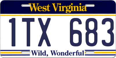 WV license plate 1TX683